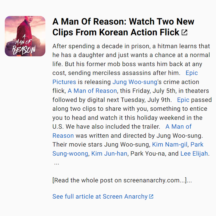  A Man Of Reason: Watch Two New Clips From Korean Action Flick