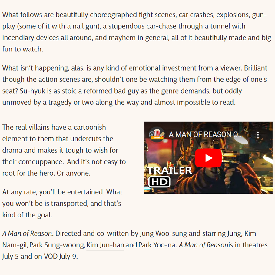 A Man of Reason: Manslaughter A'Plenty, Reason Not So Much