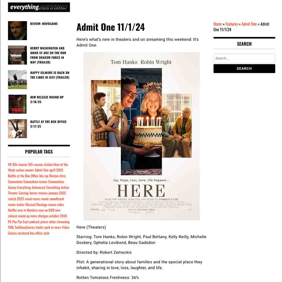 Admit One 11/1/24