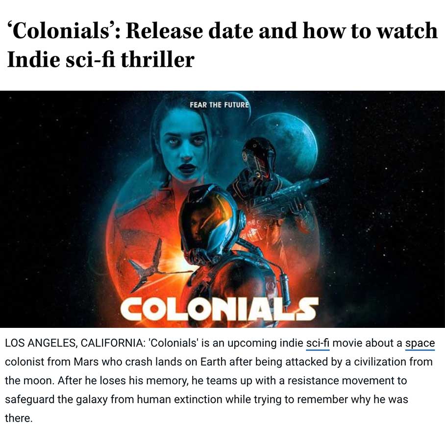 ‘Colonials’: Release date and how to watch Indie sci-fi thriller
