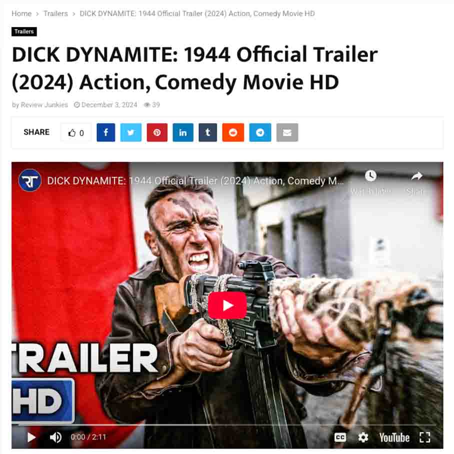 DICK DYNAMITE: 1944 Official Trailer (2024) Action, Comedy Movie HD