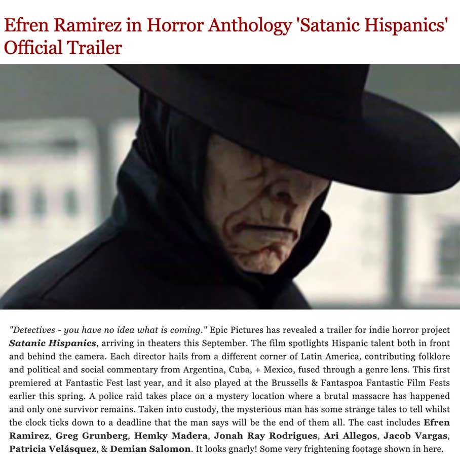 Efren Ramirez in Horror Anthology 'Satanic Hispanics' Official Trailer