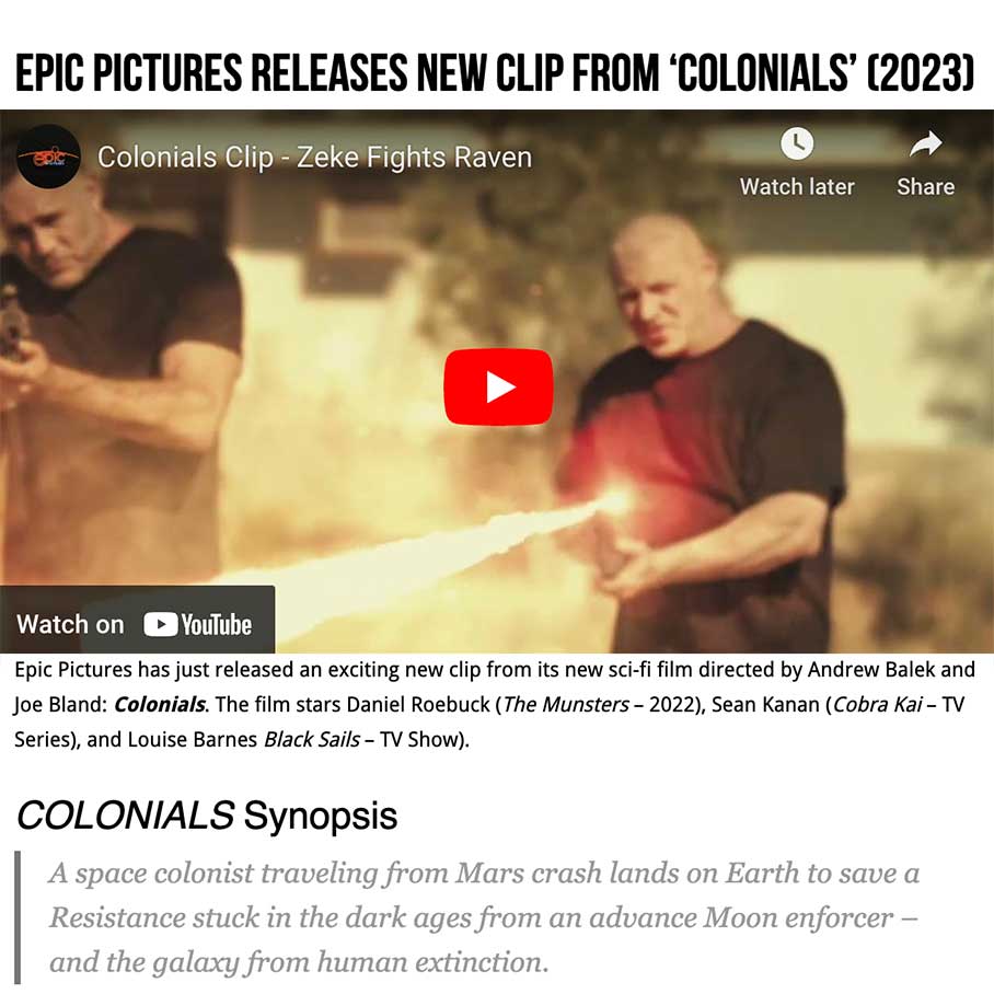 Epic Pictures Releases New Clip From ‘COLONIALS’ (2023)
