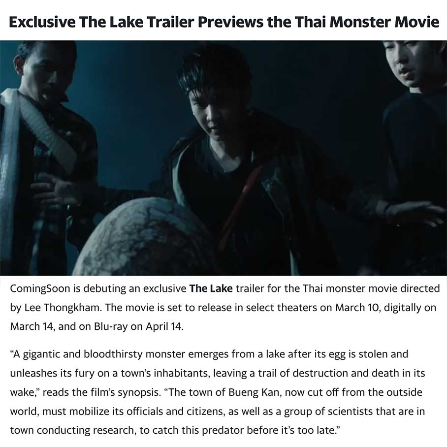 Exclusive The Lake Trailer Previews the Thai Monster Movie