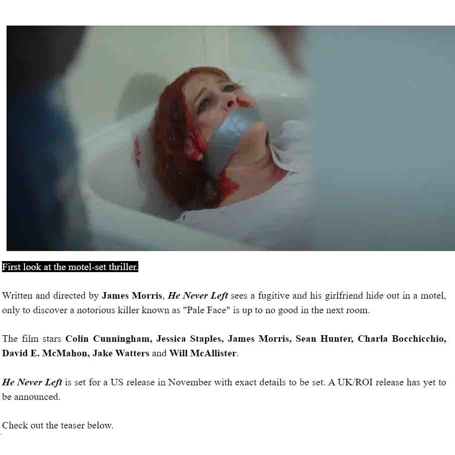 First Teaser Trailer for Horror Thriller HE NEVER LEFT