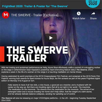 Frightfest 2020: Trailer & Poster for ‘The Swerve’