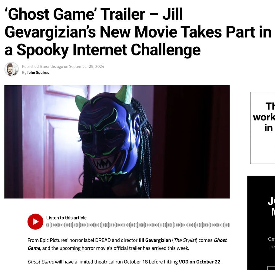 Ghost Game’ Trailer – Jill Gevargizian’s New Movie Takes Part in a Spooky Internet Challenge