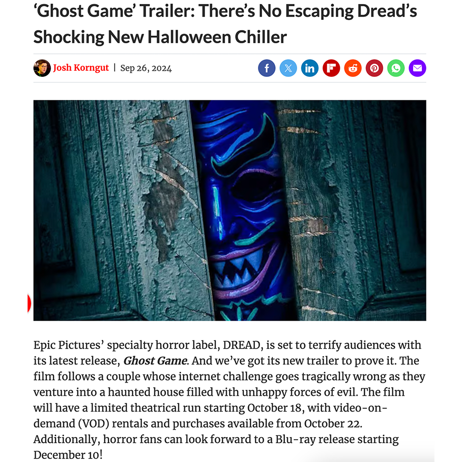 Ghost Game’ Trailer: There’s No Escaping Dread’s Shocking New Halloween Chiller