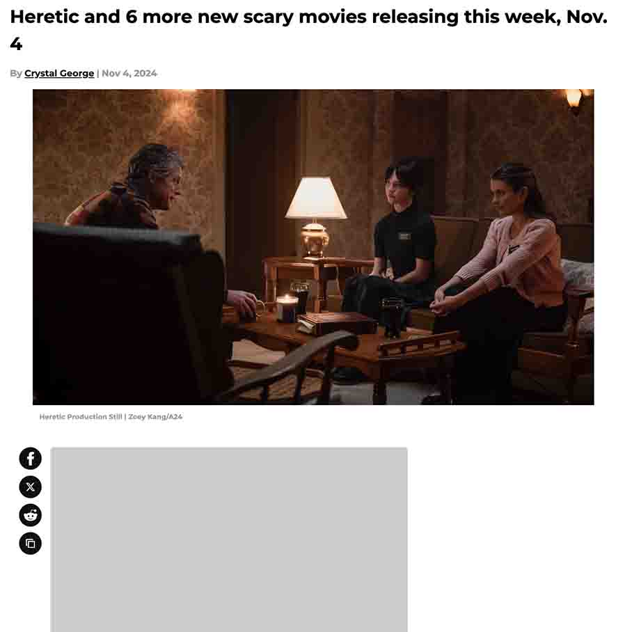 Heretic and 6 more new scary movies releasing this week, Nov. 4