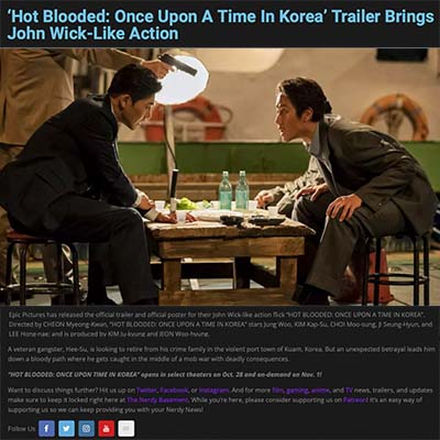 ‘Hot Blooded: Once Upon A Time In Korea’ Trailer Brings John Wick-Like Action