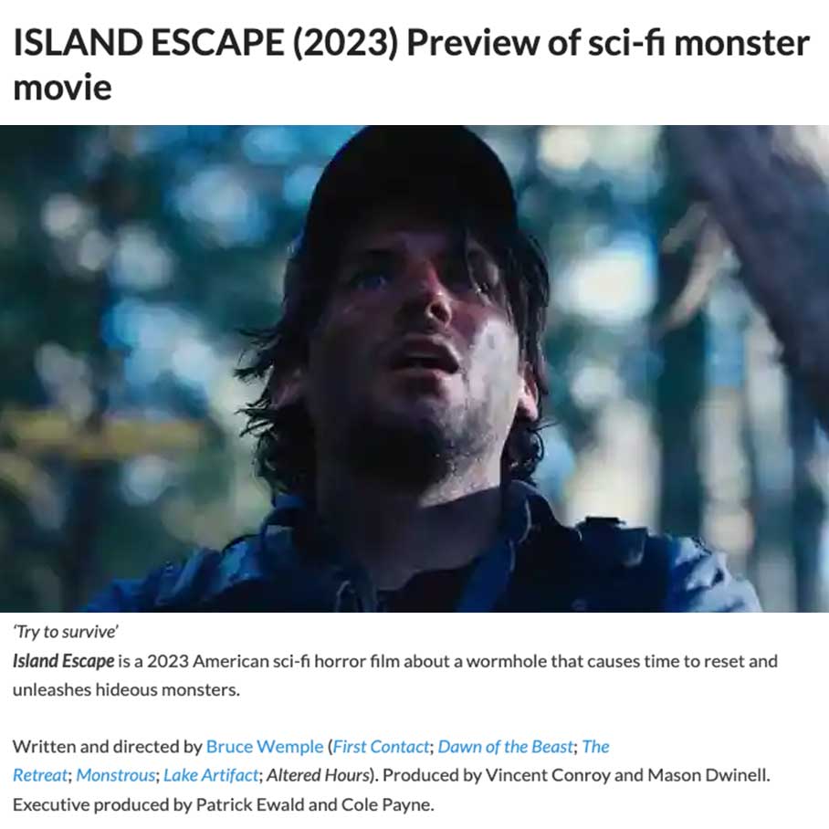 ISLAND ESCAPE (2023) Preview of sci-fi monster movie