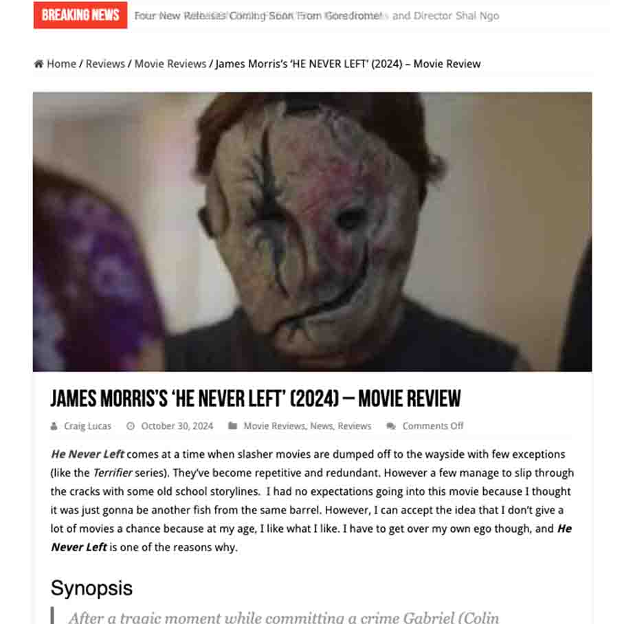 James Morris ‘HE NEVER LEFT’ (2024) – Movie Review