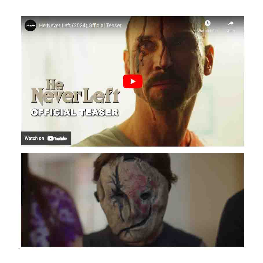 Meet Pale Face Killer in Halloween Slasher ‘He Never Left’ New Teaser