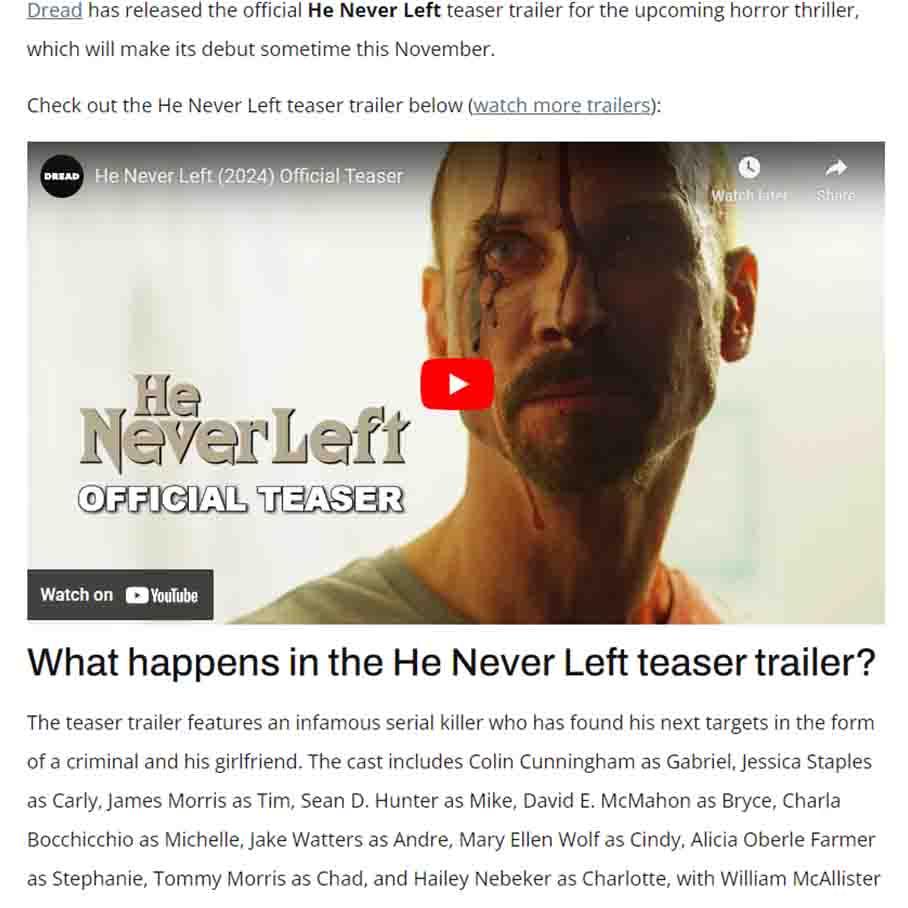 Motel Serial Killer Terrifies Couple in He Never Left Teaser Trailer