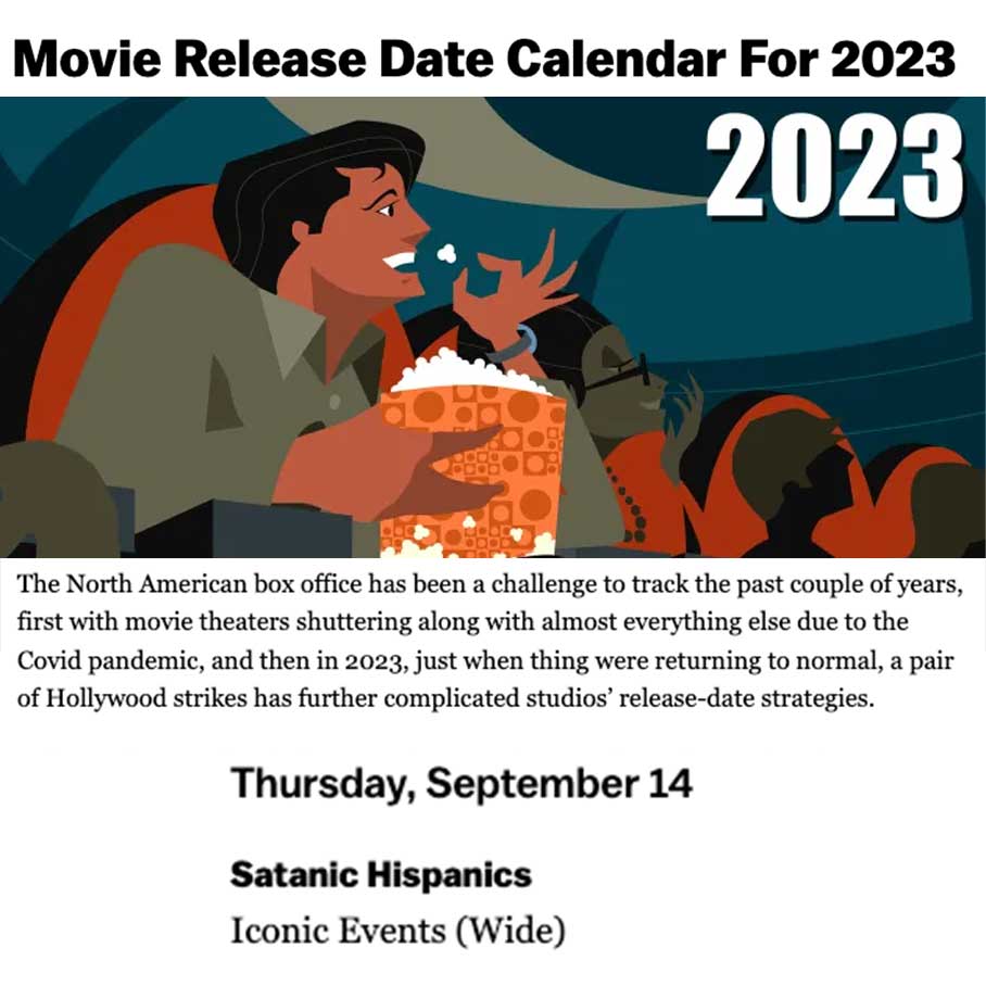 Movie Release Date Calendar For 2023