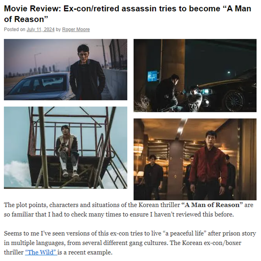 Movie Review: Ex-con/retired assassin tries to become “A Man of Reason”