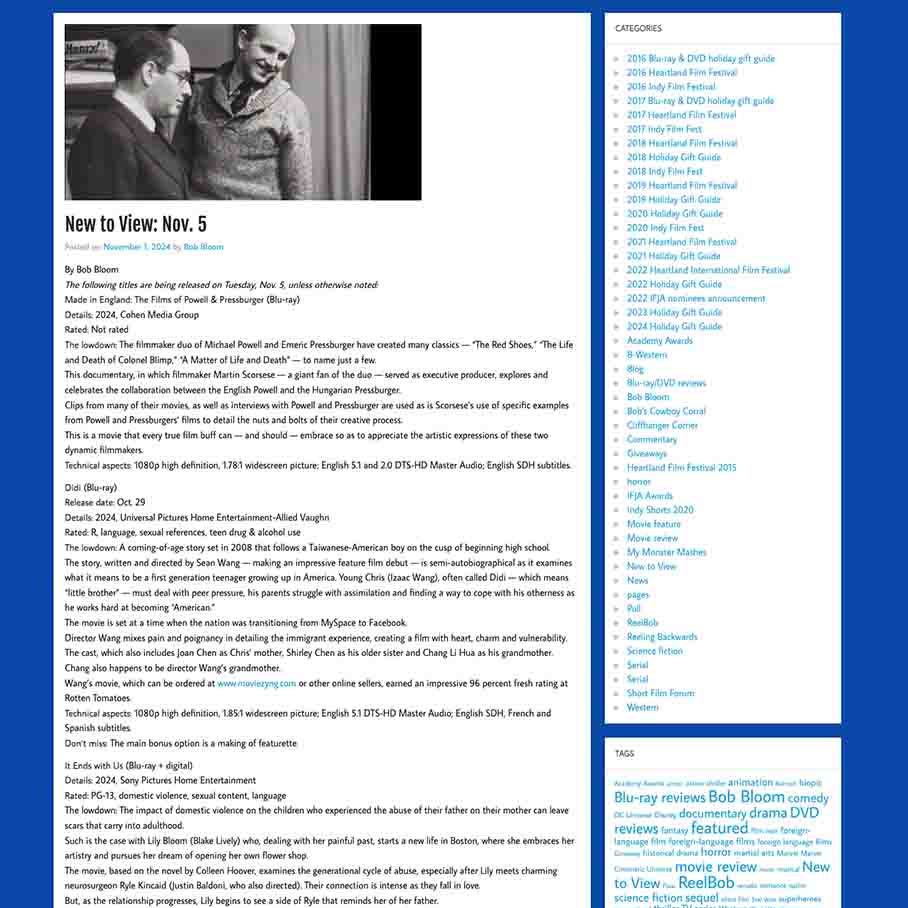 New to View: Nov. 5