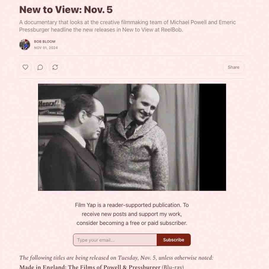 New to View: Nov. 5