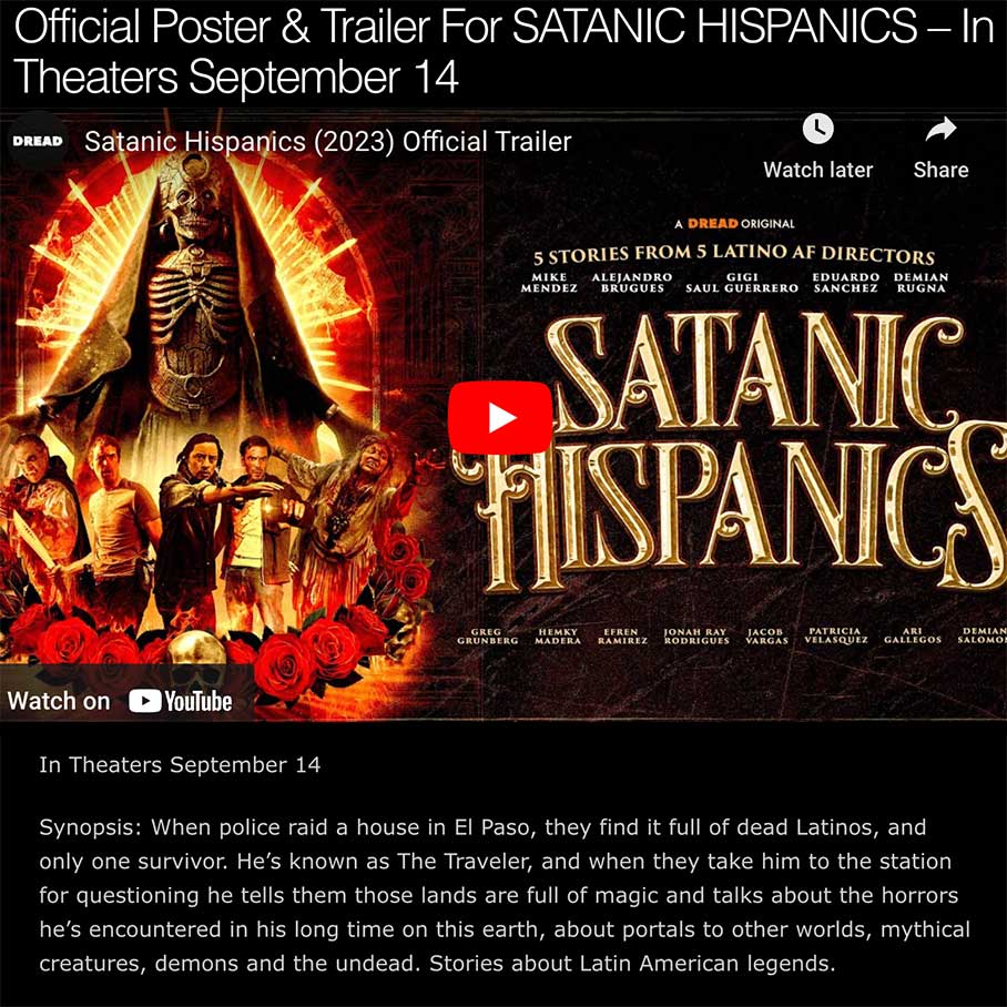 Official Poster & Trailer For SATANIC HISPANICS – In Theaters September 14