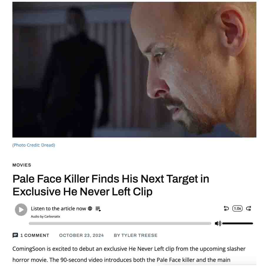 Pale Face Killer Finds His Next Target in Exclusive He Never Left Clip