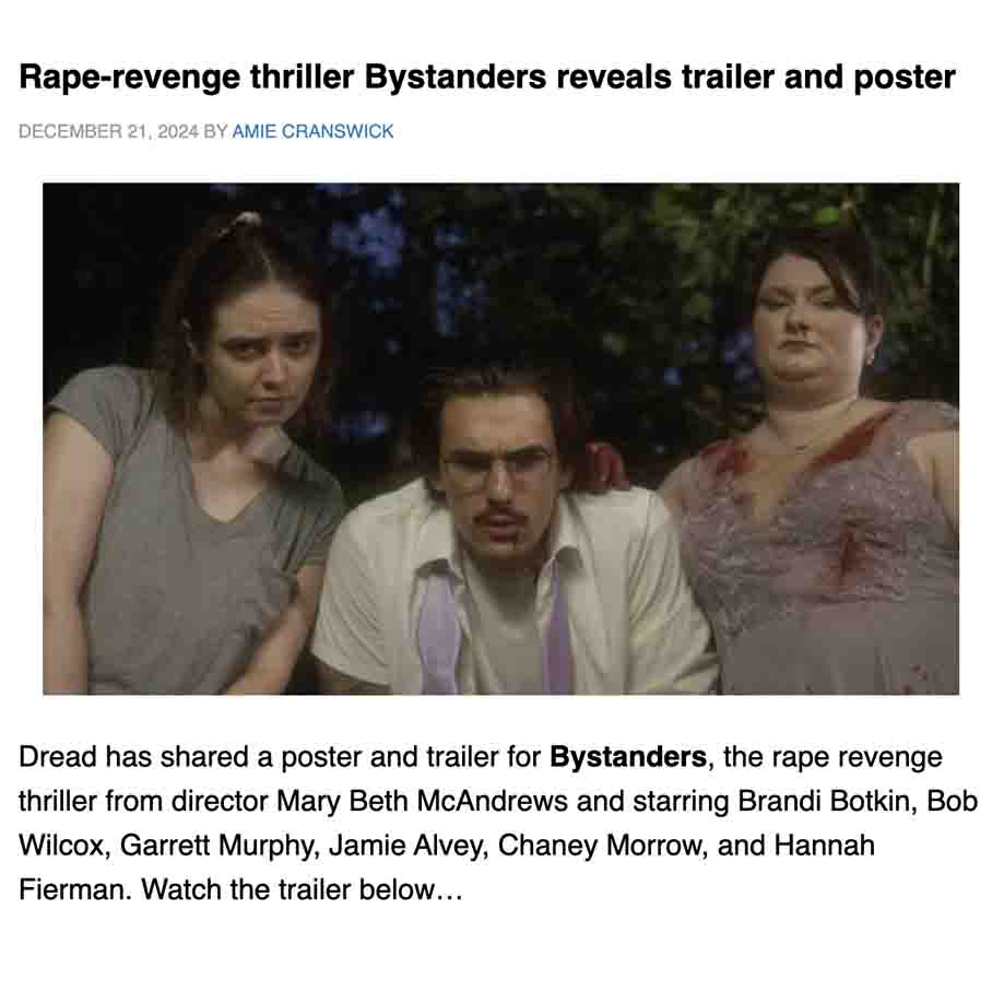 Rape-revenge thriller Bystanders reveals trailer and poster
