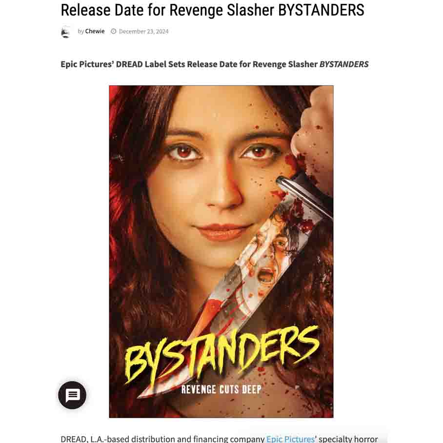 Release Date for Revenge Slasher BYSTANDERS