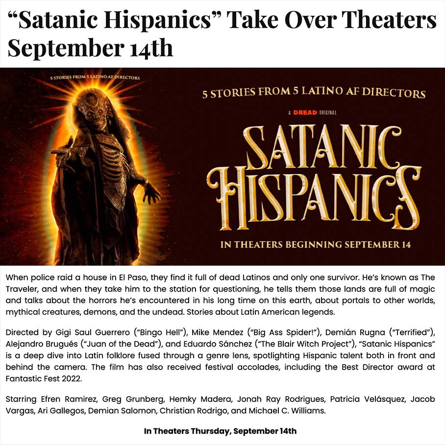“Satanic Hispanics” Take Over Theaters September 14th