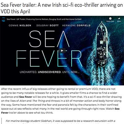 Sea Fever trailer: A new Irish sci-fi eco-thriller arriving on VOD this April