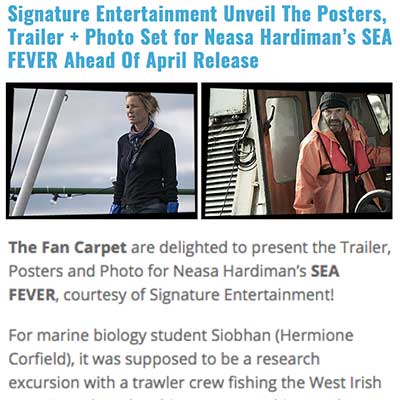 Signature Entertainment Unveil The Posters, Trailer + Photo Set for Neasa Hardiman’s SEA FEVER Ahead Of April Release