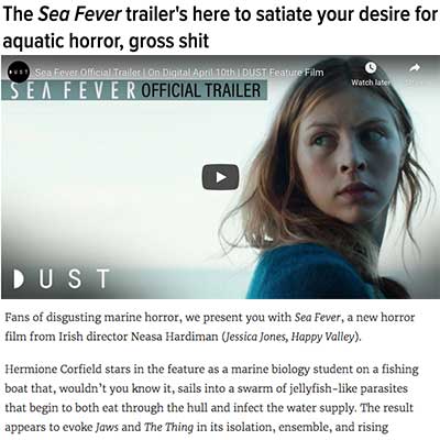 The Sea Fever trailer's here to satiate your desire for aquatic horror, gross shit