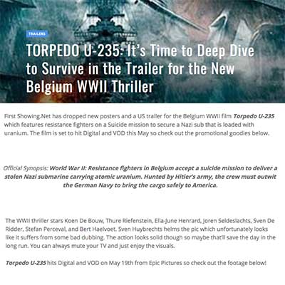 Torpedo U-235 It's Time to Deep Dive to Survive in the Trailer for the New Belgium WWII Trailer