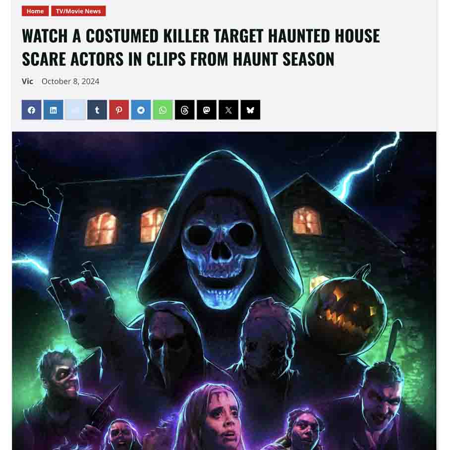 WATCH A COSTUMED KILLER TARGET HAUNTED HOUSE SCARE ACTORS IN CLIPS FROM HAUNT SEASON