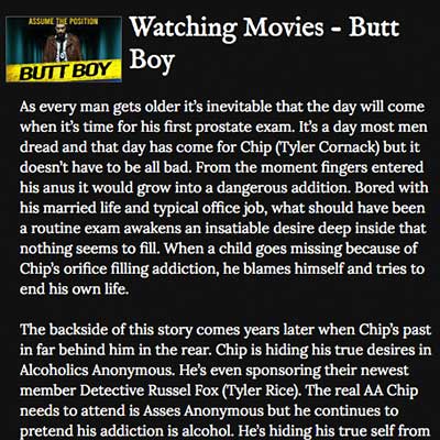 Watching Movies - Butt Boy