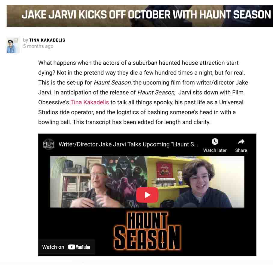 ake Jarvi Kicks Off October with Haunt Season