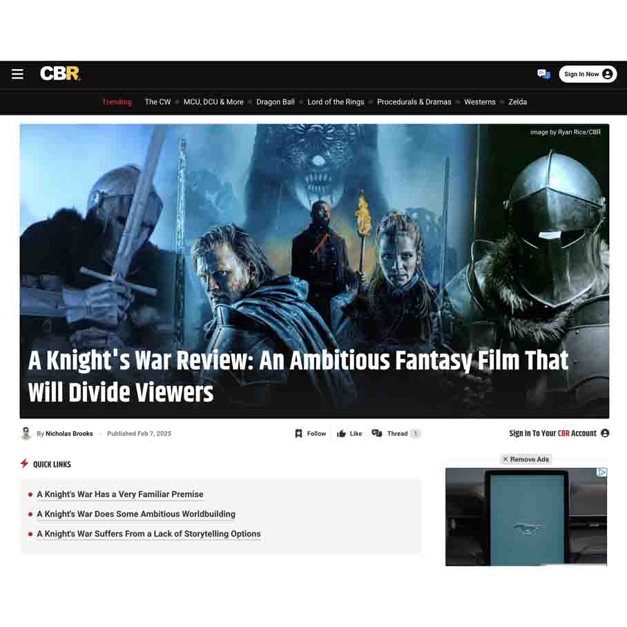 A Knight's War Review: An Ambitious Fantasy Film That Will Divide Viewers